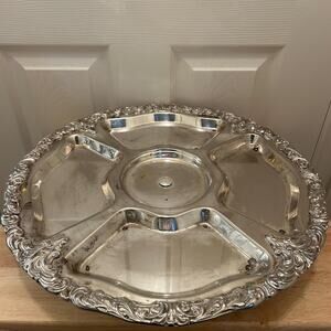 Vintage Silver Plated Lazy Susan Serving | English Silver MFG Corp USA